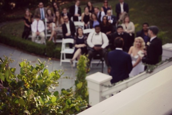 carrie and ganer ceremony dusk